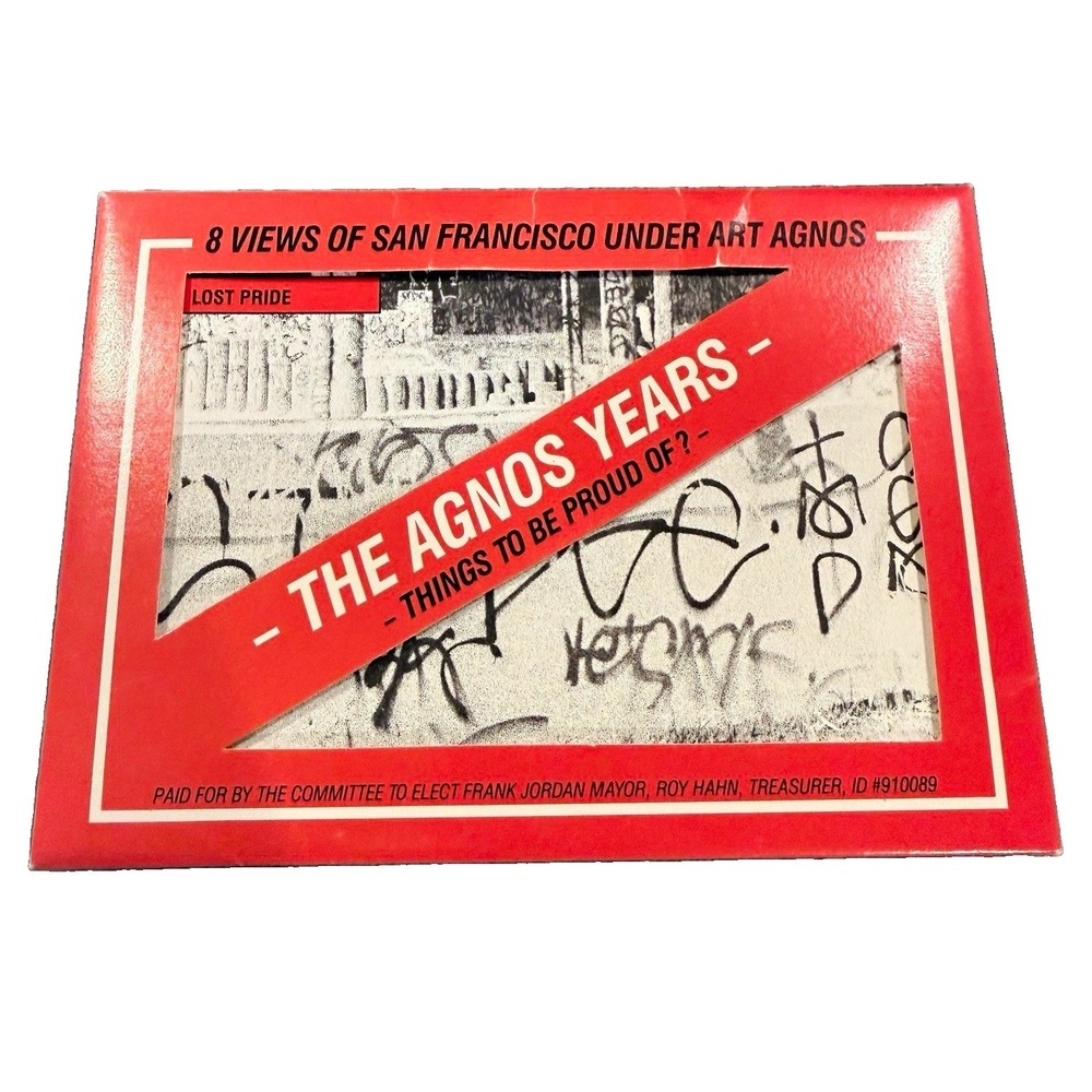 Vintage 1991 San Francisco Mayor Campaign Postcard Set Frank Jordan Art Agnos SF